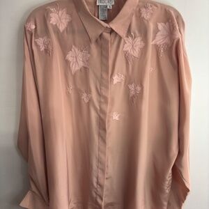 Miss Orly Pastel Pink Floral Blouse